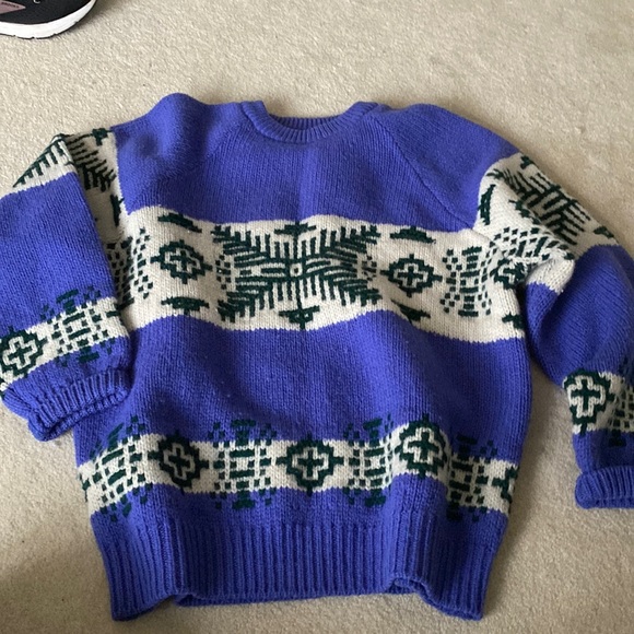 Benetton women’s wool ski sweater purple made in Italy Sz M - Picture 1 of 11